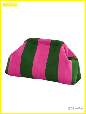 Striped Knitted Crochet Handbag Clutch Purse